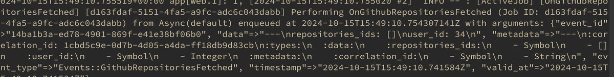 cor3d's tweet image. #debugging #rubyonrails Looking at the missing data in the event showed me where to find the issue. With #eventmodeling, I am questioning writing so many tests now and focusing mostly on edge cases. 💭 #observability