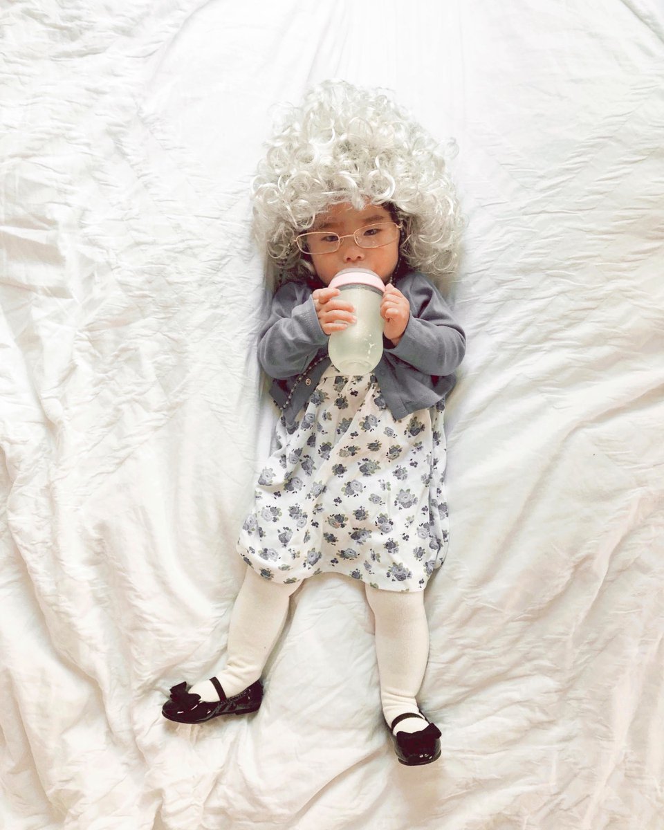 Two weeks until Halloween and this little one is giving us all the costume inspo! 👵🍼 What's your baby dressing as? 

📸: <a href="/liamarie/">Lia</a> 

#ComotomoCutie #HalloweenVibes #Comotomo #baby #halloween #halloweencostume #costumeinspo #halloweeninspo #parenting #babylife #mom #momlife