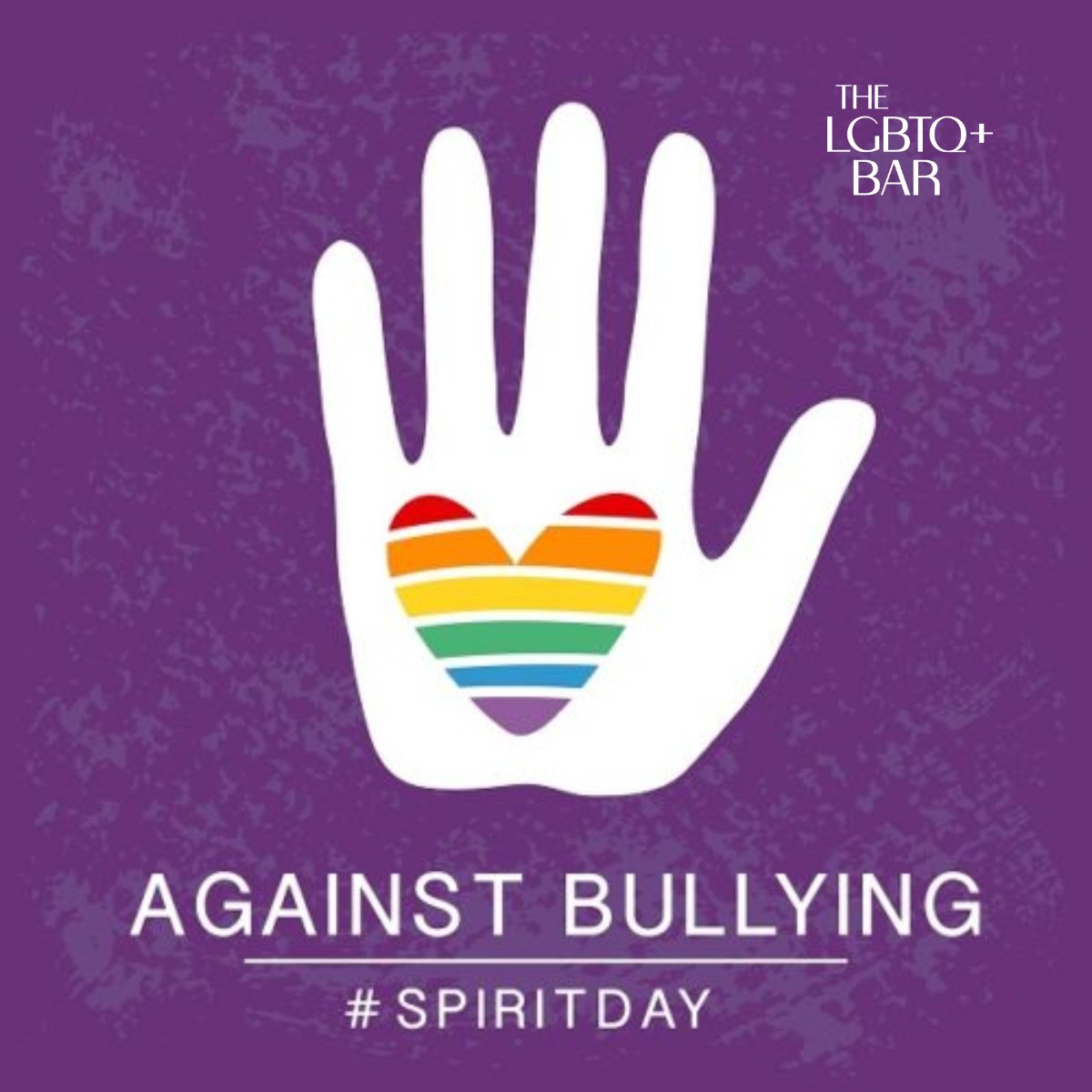 LGBTQ+ Bar (@lgbtqbar) on Twitter photo Today, on GLAAD’s Spirit Day, we stand together to take a stand against bullying and show support for LGBTQ+ youth, who often face harassment and discrimination simply for being themselves. 
Join us today by wearing purple and standing up for LGBTQ+ youth. 💜 Today, on GLAAD’s Spirit Day, we stand together to take a stand against bullying and show support for LGBTQ+ youth, who often face harassment and discrimination simply for being themselves. 
Join us today by wearing purple and standing up for LGBTQ+ youth. 💜