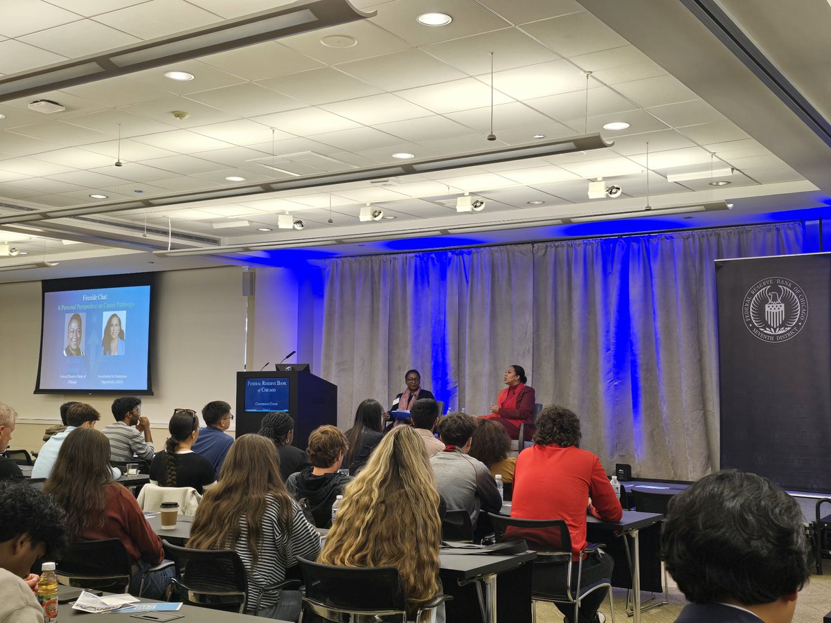 Exploring Career Pathways is underway with our biggest crowd to date! We're so proud to present the 5th annual event with the <a href="/ChicagoFed/">ChicagoFed</a> !!