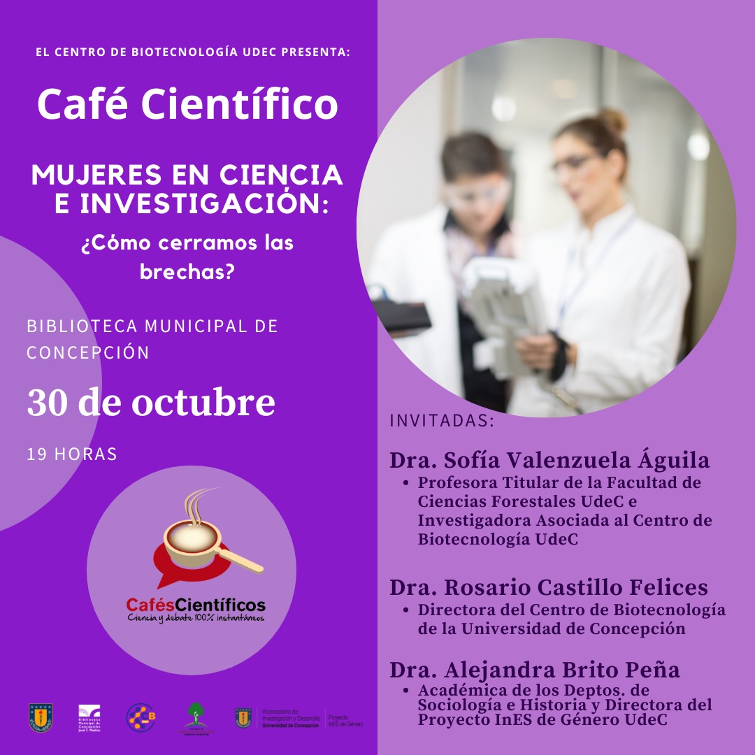 ☕️Vamos a compartir un buen café! El próximo 30 de octubre hablaremos sobre brechas en ciencias y más. con destacadas investigadoras. Todo por invitación del Centro de Biotecnología UdeC <a href="/CB_UdeC/">Centro de Biotecnología</a>. Más info👇