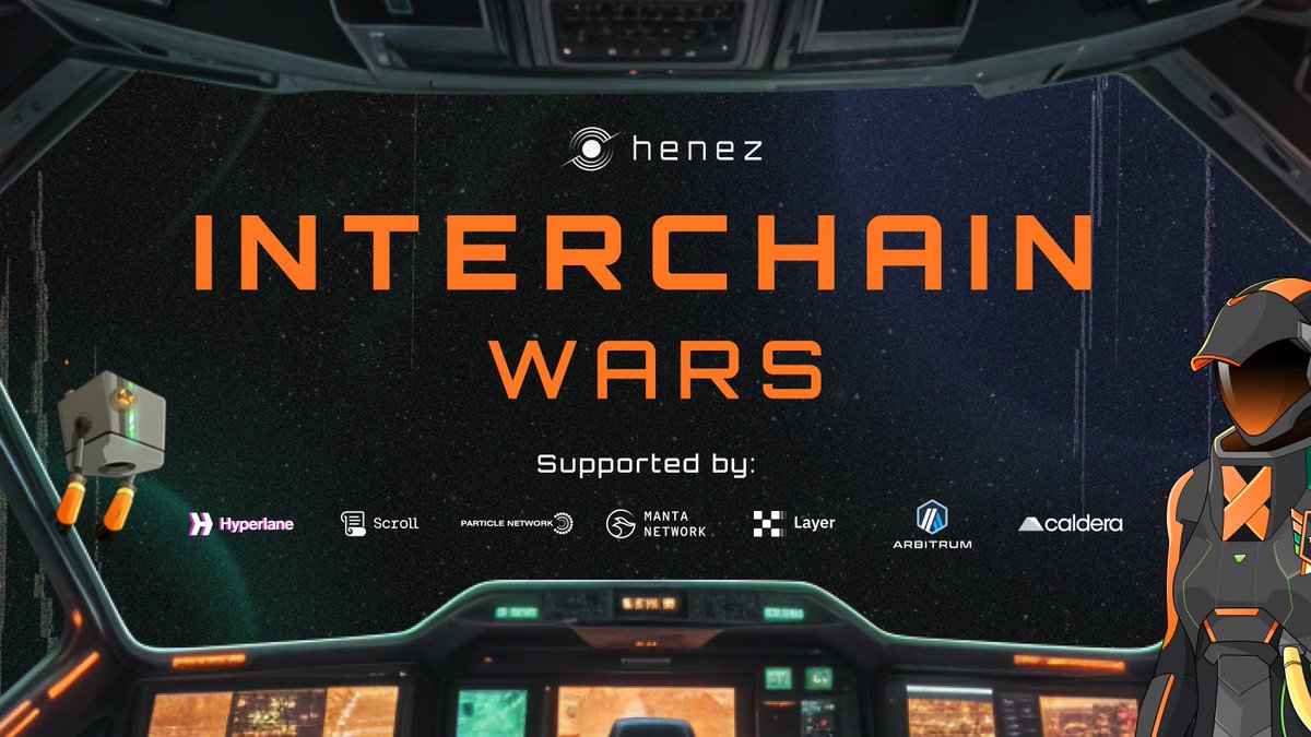 🪐 Introducing Interchain Wars 

Interchain Wars is the first Chain Abstraction game built on Henez, where YOU join the blockchain battle and decide the best.

Winners take all! Let the battle begin! 🔥
chainwars.henez.fi

Supported by: 
<a href="/arbitrum/">Arbitrum</a> 
<a href="/Scroll_ZKP/">Scroll</a> 
<a href="/hyperlane/">Hyperlane ⏩</a>
