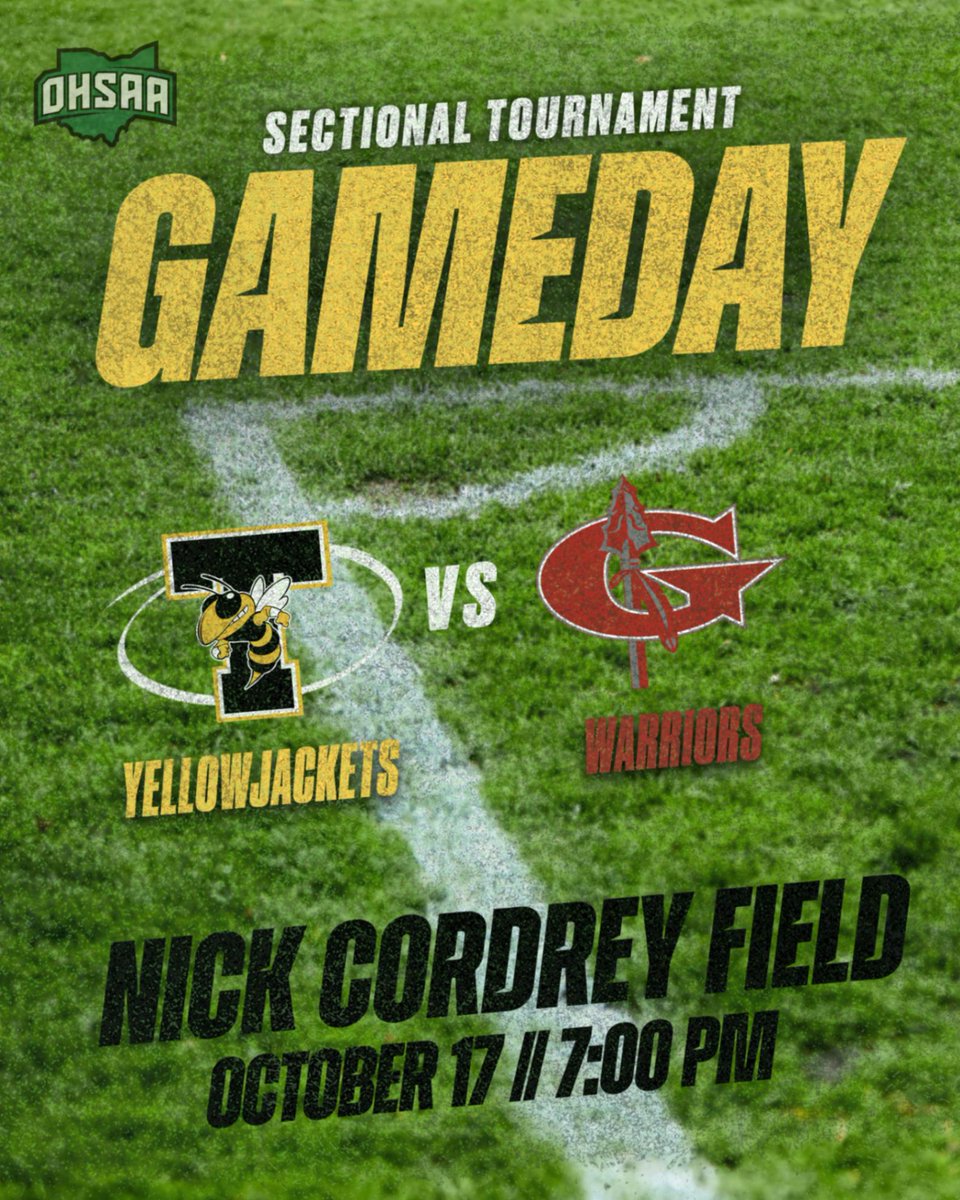 The OHSAA 2024 Girls Soccer Tournament play begins tonight at home. 

Tickets MUST be purchased for this match. School passes will not be accepted. You can purchase tickets at ohsaa.org/tickets or by cash or card at the gate.  Let's show up for our Yellow Jackets!