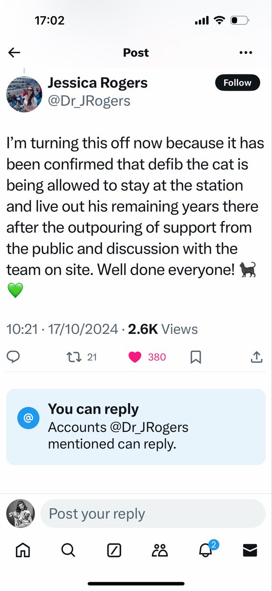 FlavellG's tweet photo. Good news everyone who applied pressure and signed petition #DefibTheCat 🐾 https://t.co/hw338mvEX3