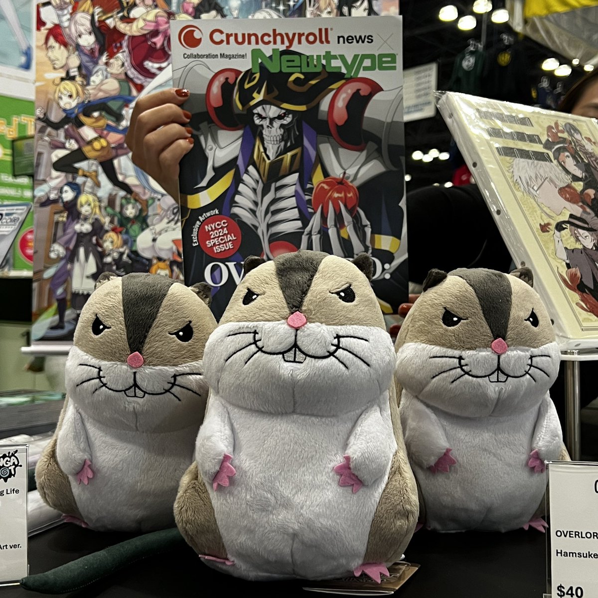 THE GREAT LORD HAMSUKE HAS DESCENDED ON OUR BOOTH!!! 🫨🐹

Our friends over at <a href="/mangaspotnyc/">Manga Spot</a> have this adorable Hamsuke plushie for sale, PLUS a special #NYCC1024 issue of NewType magazine featuring Overlord!

Head to booth 2752 for yours! 🏃💨💨💨