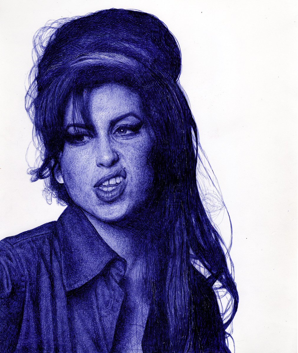 drawn with ballpoint pen