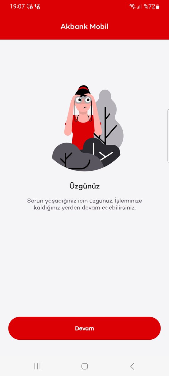 Akbank mobile 6 saattir giriş yapamıyorum. Yine ne oldu ya 🤬🤬😡😡 <a href="/Akbank/">Akbank</a> <a href="/AkbankDestek/">Akbank Destek</a> <a href="/akbank/">Akbank</a>