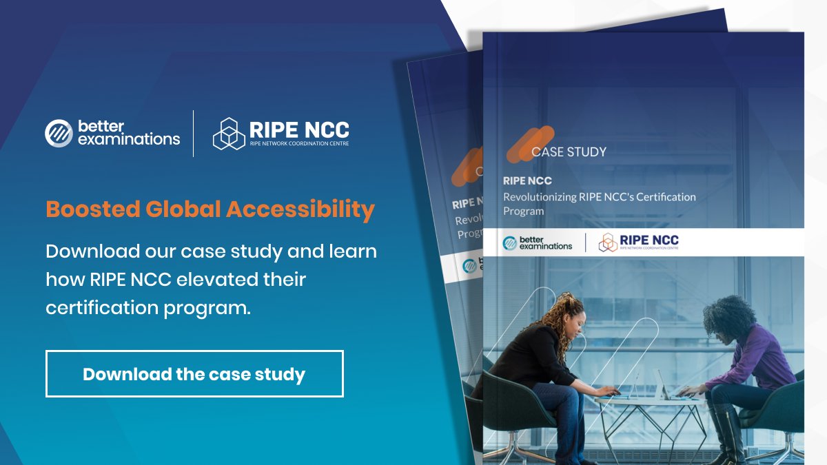 Does your company use digital certifications? Find out how BetterExaminations revolutionized <a href="/ripencc/">RIPE NCC</a>  certification program and learn about the innovative changes and benefits we brought to the table. 🚀 
Download the case study now: bit.ly/4g1eCdN
#eAssessment #EdTech