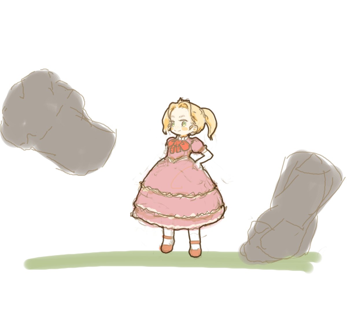 でっかい手で脳筋攻撃すきの落書き