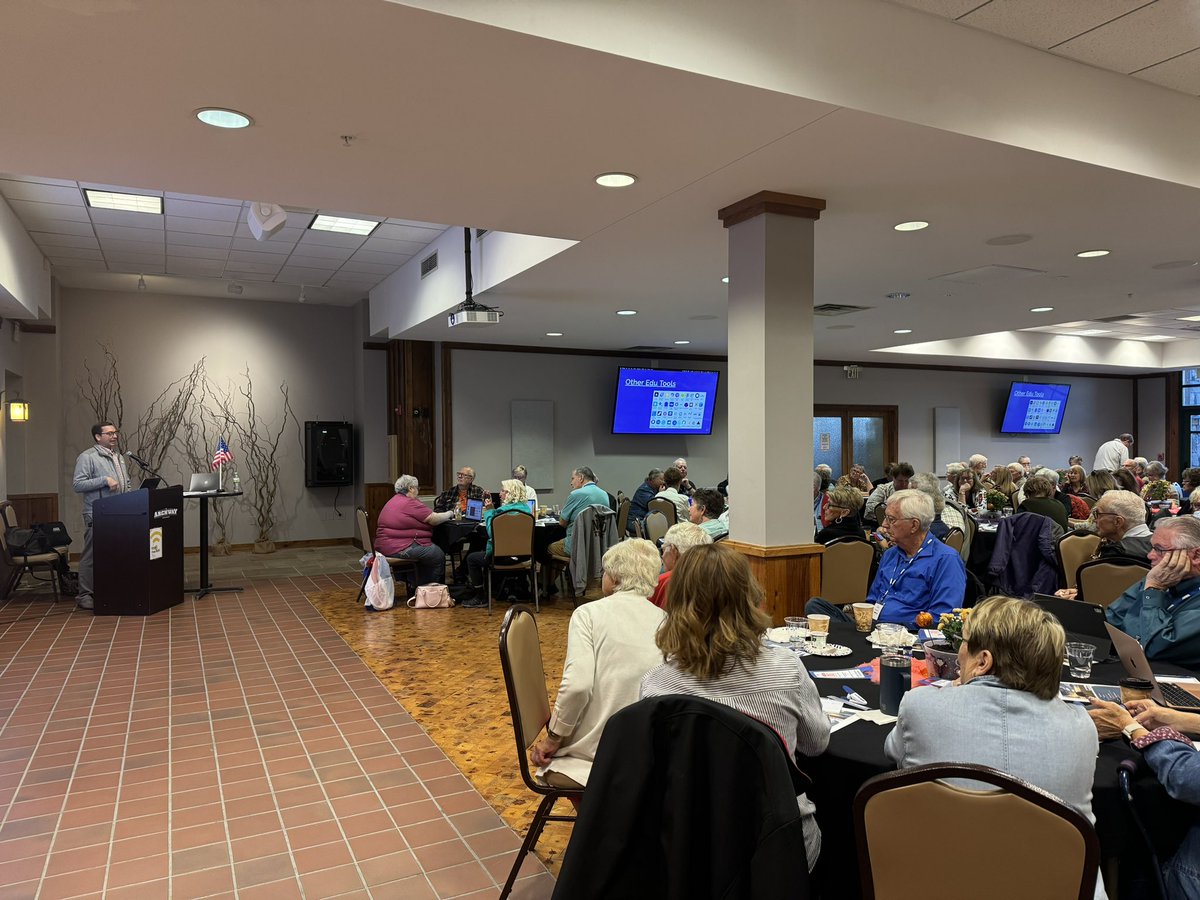 MrsCoover's tweet image. AI presentation with NSEA-retired teachers! Great audience! #esu10  @jason_everett