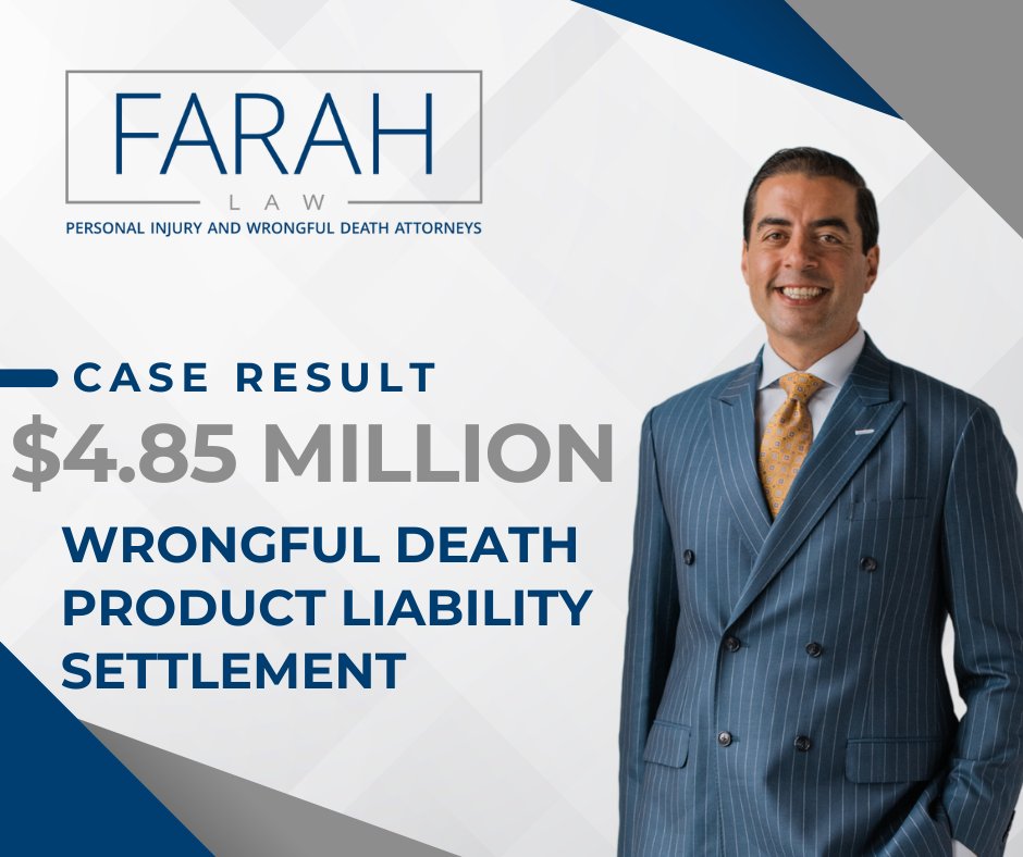 FarahLawTX's tweet photo. Farah Law is pleased to announce the successful recovery of $4.85 million in a wrongful death product liability case. Despite the tragic circumstances, we ensured that the family received the financial compensation they deserved. #WrongfulDeath #ProductLiability #CaseResult https://t.co/3LwNRTu4fN