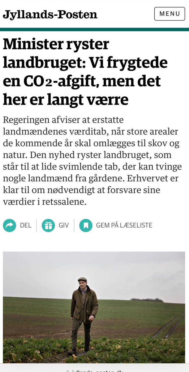 Fascinerende selvtillid i dele af landbruget 🤑

Efter 40 milliarder skattekroner til arealomlægning + en langsomt indfaset og nænsom klimaafgift… 

Så kommer kravet om endnu mere kompensation!

Andre ville nok starte med at forurene mindre som aftalt. 

jyllands-posten.dk/erhverv/ECE175…