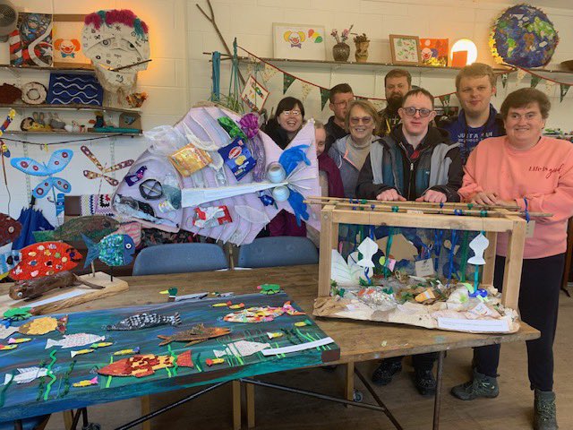 Our Flourish participants have created some fantastic artwork from recycled materials on the theme of rivers for Planet Wimborne Green Festival.

You can catch the artwork on display at Wimborne library this week.