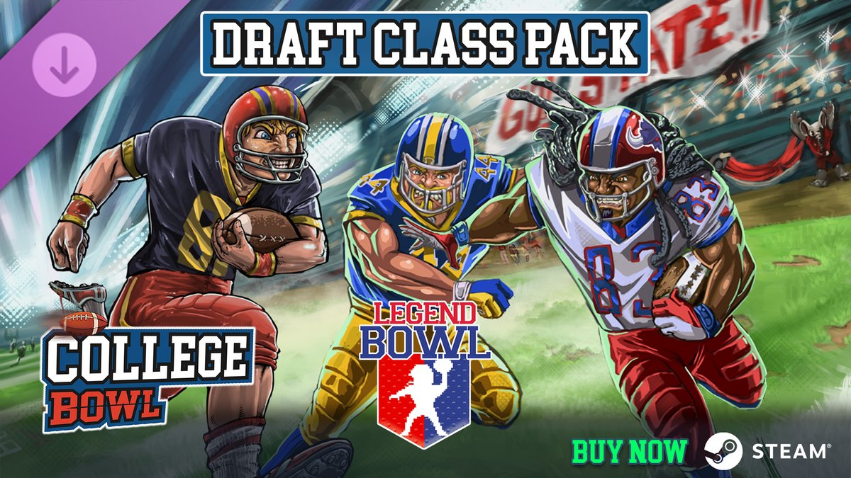 📢The Legend Bowl and College Bowl universes collide in the all-new Legend Bowl Draft Class Feature Pack DLC! 

🏈Continue the journeys of your favorite College Bowl stars under the bright lights of the Legend Bowl football league.

ℹ️ Learn more: store.steampowered.com/app/3244830

📺Video