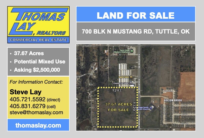 ThomasLayRealty's tweet photo. Land For Sale | 700 blk N Mustang Rd, Tuttle, OK | Contact @SteveLayOKC for details.  #CRE #OKC https://t.co/DFPrBVqwgs https://t.co/XEUdVQjENP
