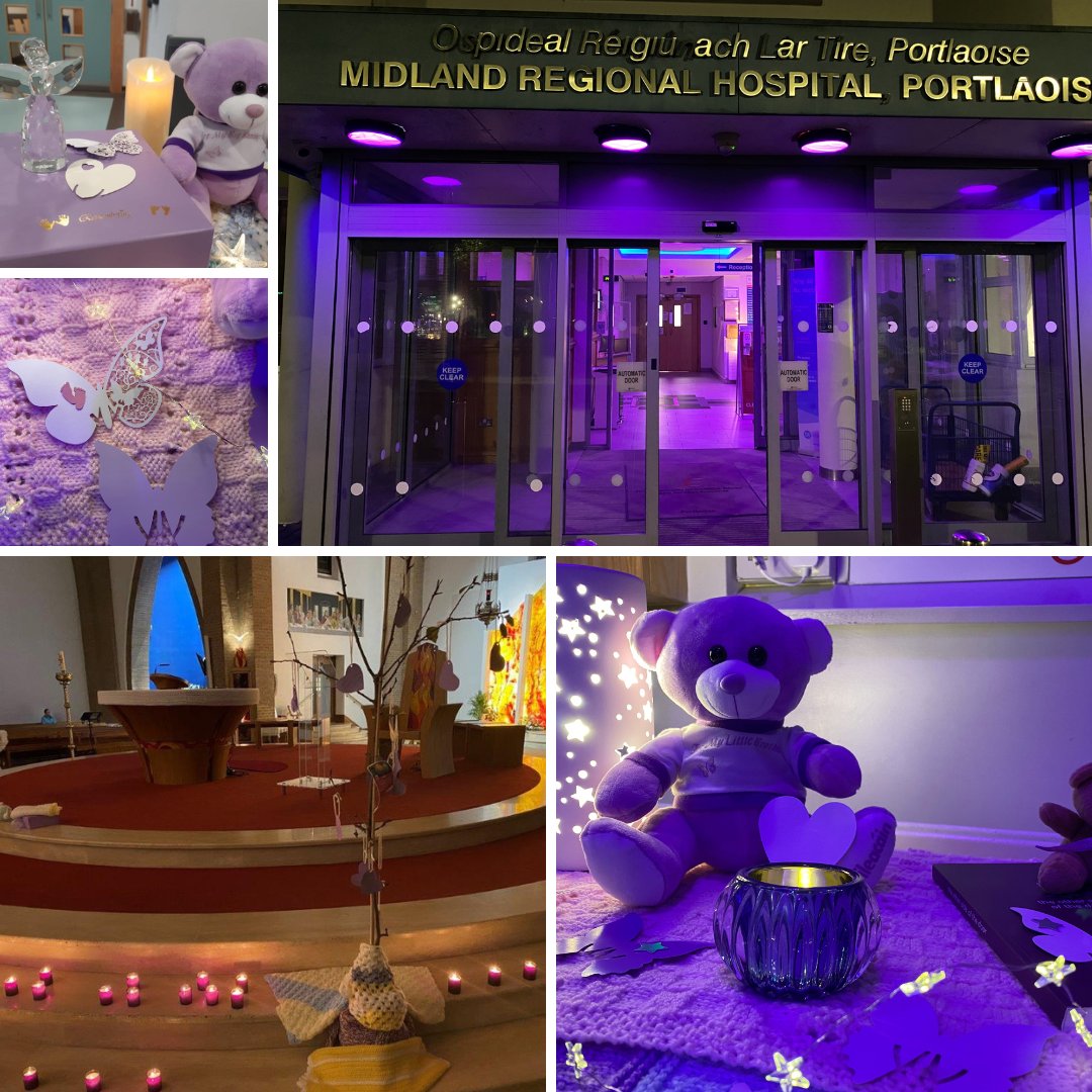 International Pregnancy &amp; Infant Loss Remembrance Day took place on 15th Oct. #MRHPortlaoise held a ceremony at St Peter and St Paul’s Church followed by the hospital lighting up in pink and blue to remember all who have been affected by pregnancy and infant loss #WaveofLight2024