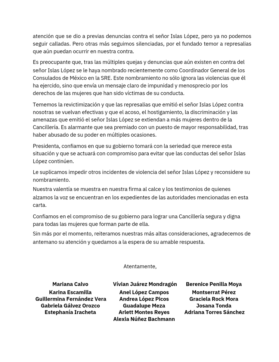 Opinion_51's tweet photo. Después de la columna de Graciela Rock [@gracielarock] diversos funcionarios escriben esta carta abierta a la Presidenta Claudia Sheinbaum confirmando lo denunciado a través de la columnista de Opinión 51.

#Opinión51 

https://t.co/Ut4wEfQplV https://t.co/17Uvfg12GR