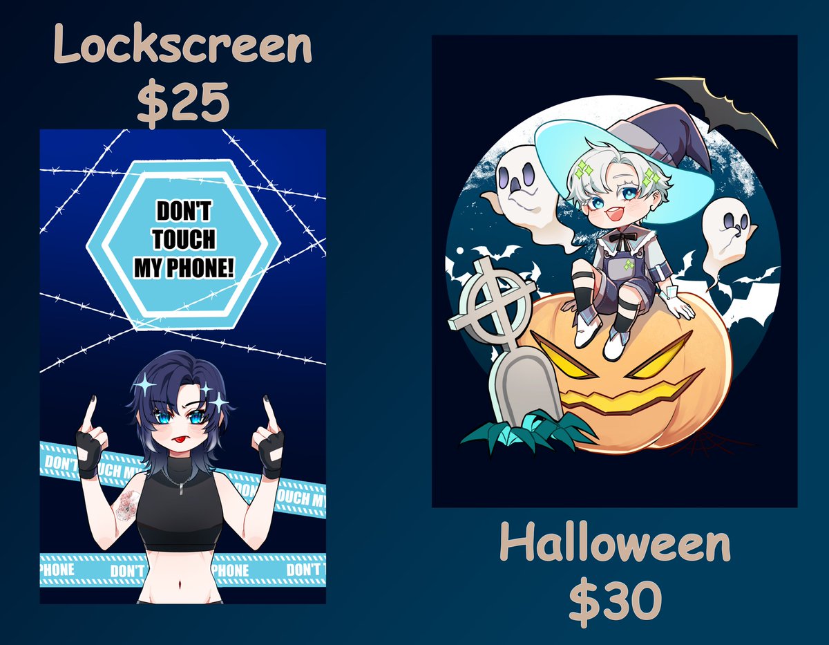 amertastudios's tweet photo. Halloween YCH is available now! 👻👻
You can pick your Halloween costume below!
We also have Lockscreen YCH😊

For commission details, please check our VGen:
https://t.co/EmusS7pQDj

#Halloween #ychcommission #YCH #VGenComm #VGenComms #VGenOpen #chibiart https://t.co/OxLajWYPJa