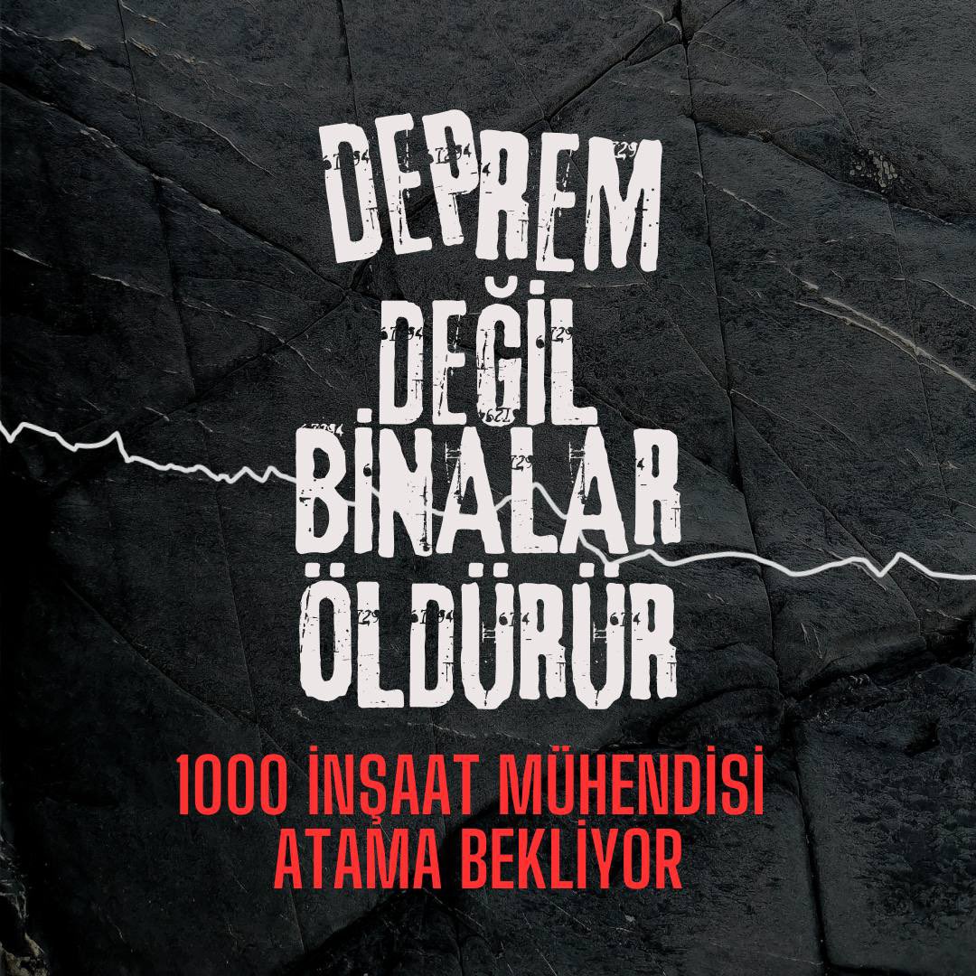 <a href="/AliYerlikaya/">Ali Yerlikaya</a> Ülkemiz her yıl depremlerle karşı karşıya kalıyor. KPSS’nin en başarılı branşı olan İNŞAAT MÜHENDİSLERİ, AFAD bünyesinde istihdam edilip maddi manevi her türlü kaybın önüne geçmek için devletine hizmet etmek istiyor.
#kamuya1000insaatmuhendisi
#insaatmuhendisleriatamabekliyor