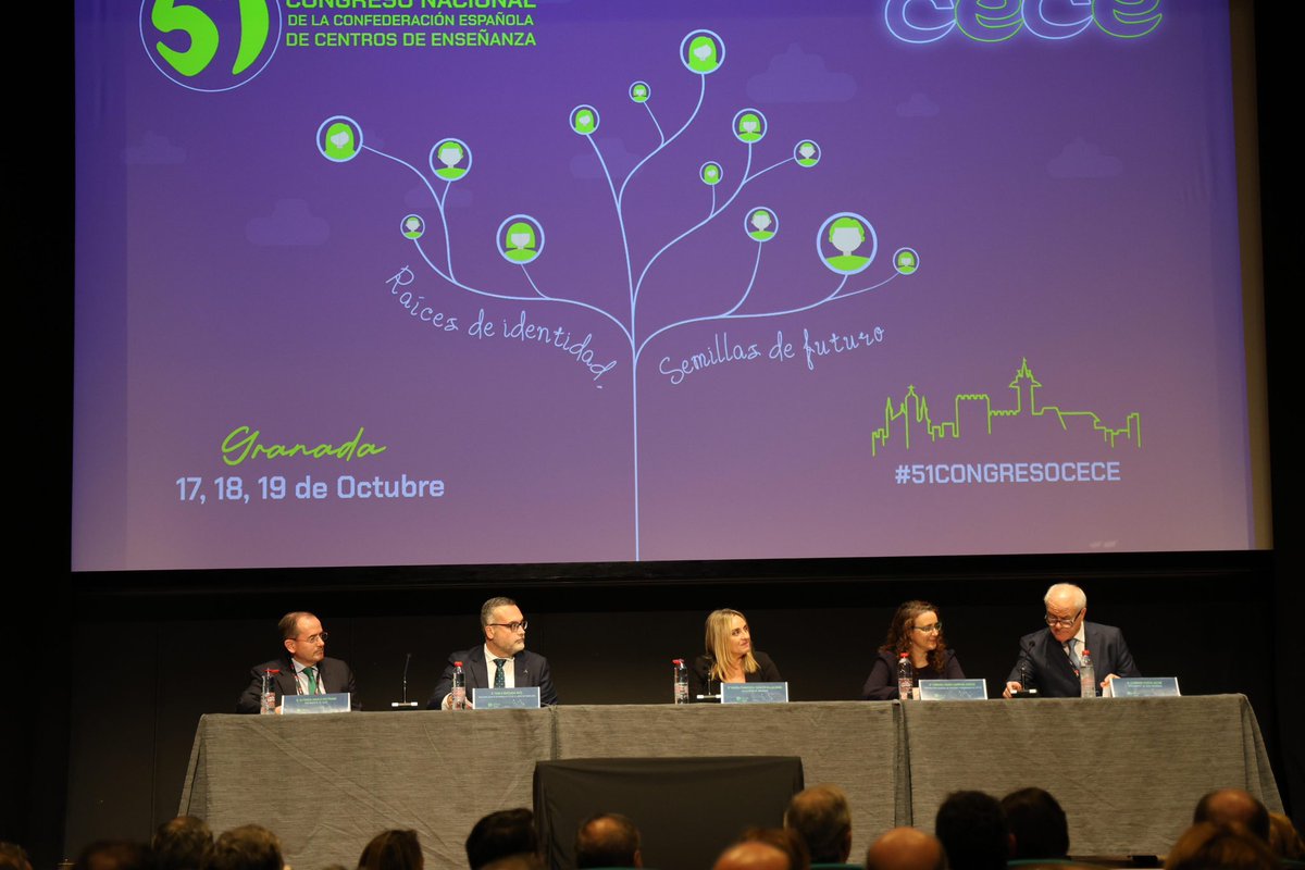 CECEducacion's tweet photo. Inauguración del #51CongresoCECE presidida por la alcaldesa de Granada, acompañada por autoridades educativas de la Junta de Andalucía y del Ministerio de Educación. https://t.co/UIA3YOpsx1