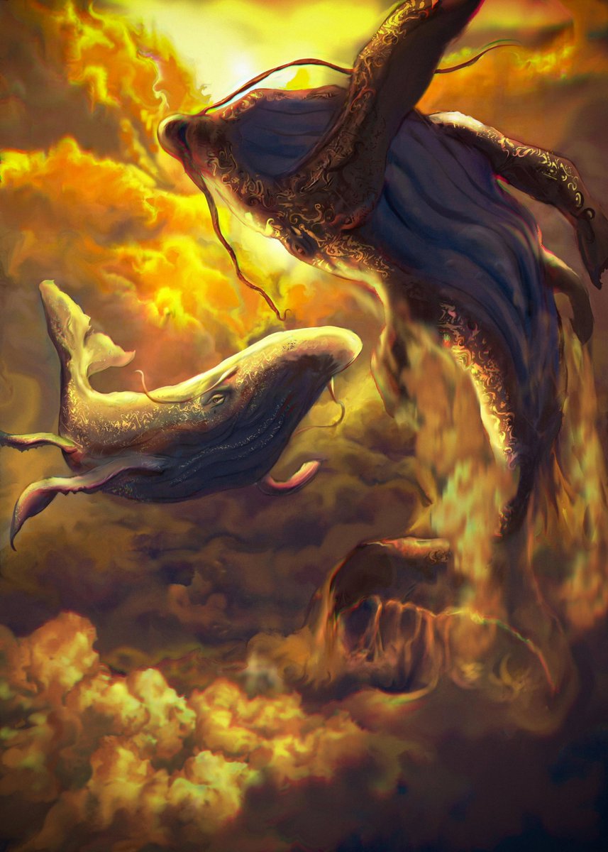 Dear Charred Lords,

Heavenly Whales have appeared, indicating an incoming miracle! ✨🐋

We have a feeling that the upcoming weekend is gonna be a blessed one for many in Bruhm! 😉

P.S. this artwork has also been remade with more details and in a higher resolution! 🖼️

Until
