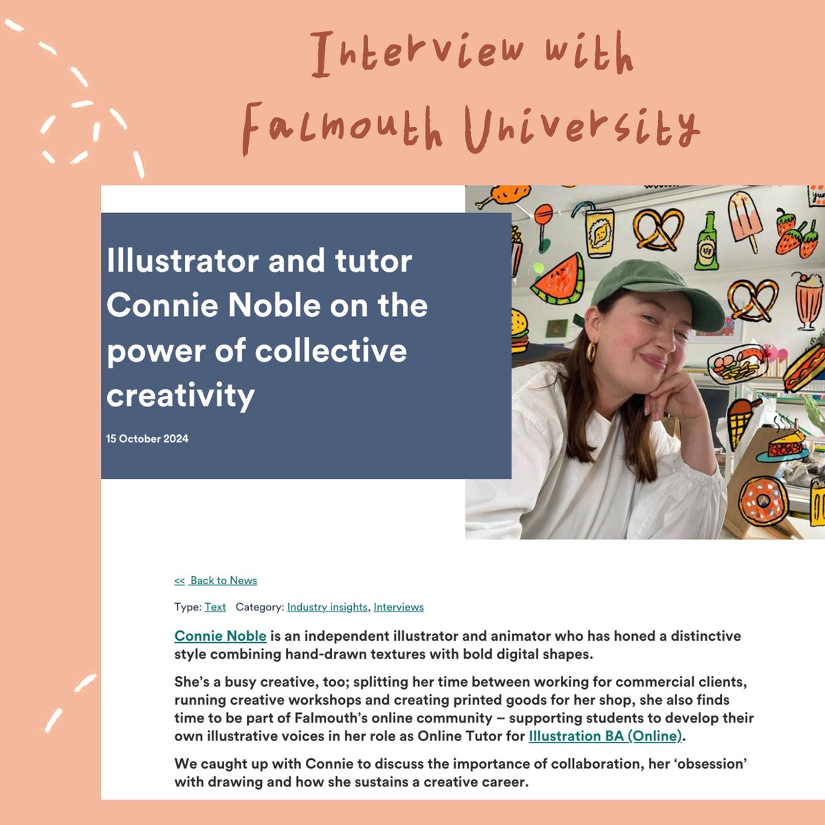 connie_noble's tweet photo. Hello! Some nice news to wind-down the week. I have an interview up with @falmouthuni chatting about my obsession with drawing and how much I love @studioluckyfrog !

#illustration #interview https://t.co/q991GilEIf