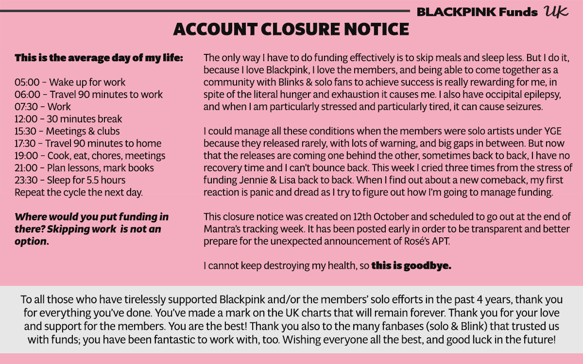 BPFUNDS_UK's tweet photo. 🚨🇬🇧 ACCOUNT CLOSURE NOTICE

Due to poor health, I can no longer operate this account. 

This notice was created a week ago and scheduled to go out tonight; due to another unexpected release dropping, it has been pulled forward and posted early. https://t.co/ZtTSf0pXgk