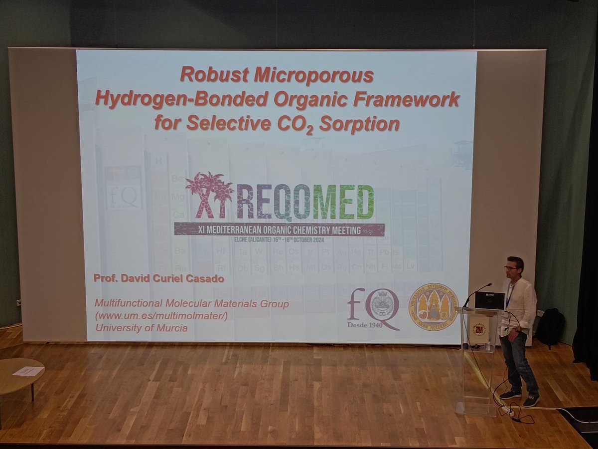 Reqomed2024's tweet photo. Prof. David Curiel from @UMU talks about porous materials
#REQOMED2024 https://t.co/ek5uX5aV0J