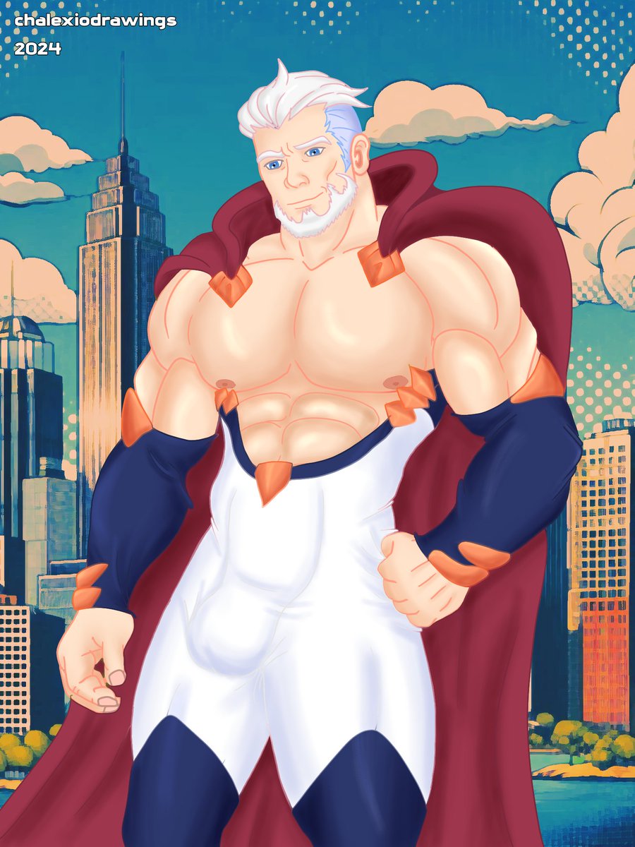 chalexiodrawing's tweet photo. Me gusta mucho la aventura gráfica #MisterVersatile y su papacito que es Captain Crush! La versión más gay y sensual de superman
#bara #fanart https://t.co/7DmCNw87je
