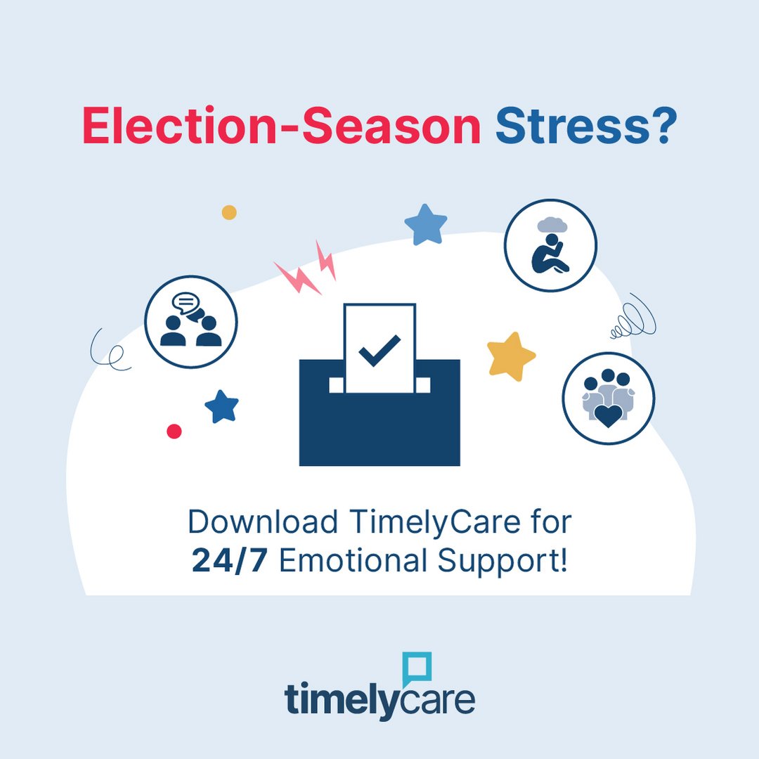 Election Stress getting to you?  Check out TimelyCare for help dealing with the noise. See TimelyCare in myUSI.