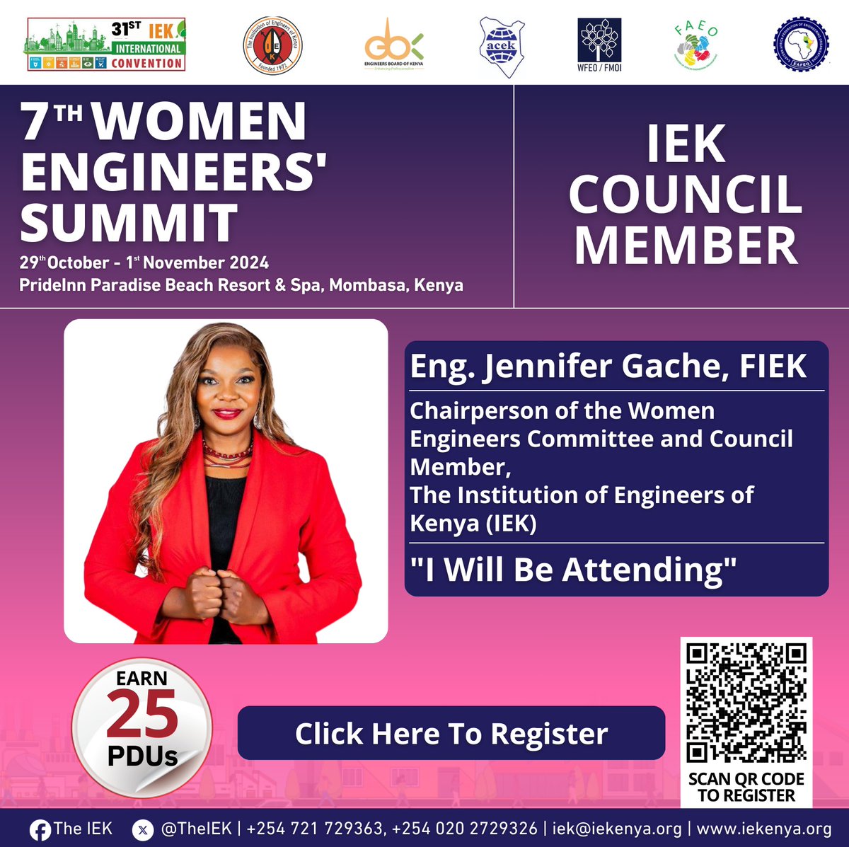 7th Women Engineers Summit,,come one come all don't miss this chance to meet our very own Chairperson WEC <a href="/gachejenny/">Eng. Jennifer Gache</a>