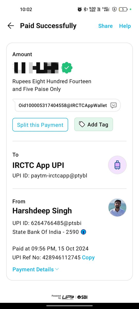 Harshdeep84's tweet photo. @IRCTCofficial I try to book ticket using irctc app. The amount was deducted from the paytm account but ticket was not generated. I request you to please resolve this issue ASAP https://t.co/6cwabnwHVz