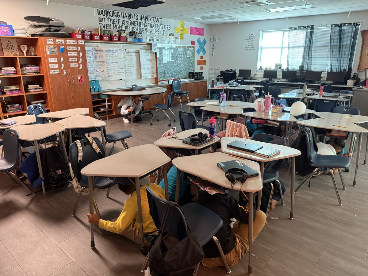 KAnderson_CTES's tweet photo. Great Shakeout Earthquake drill! Our Diamondbacks are prepared! #CCIES #CIELOG #SHAKEOUT #CTEBrighterTogether💎 https://t.co/maI2JsTLfc