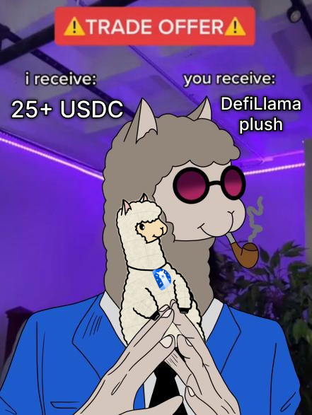Everyone loves the llamas at <a href="/DefiLlama/">DefiLlama.com</a>. They ship fast, listen to users, and provide some of the best public goods in the space.

With their blessing, we're letting you show your llama llove by helping bring llama plush toys to life — link below ↓