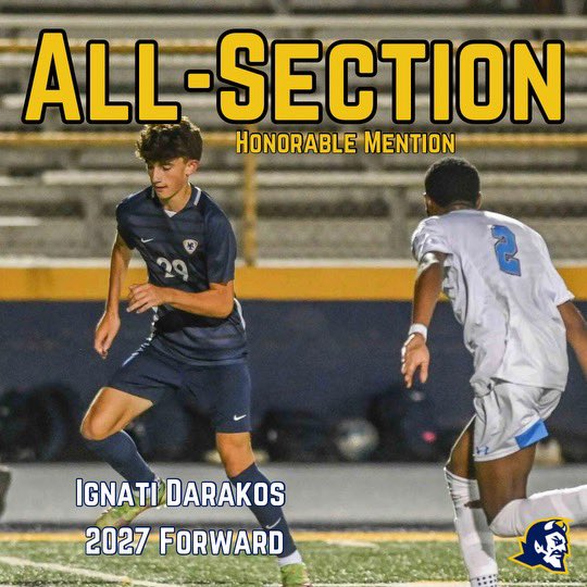 Congratulations to senior defender Will Sweet and senior midfielder Jack O’Brien for being selected to the Class 4A All-Section team.  As well as sophomore forward Ignati Darakos for being named all-section honorable mention.  

Well done guys, let’s keep it going!