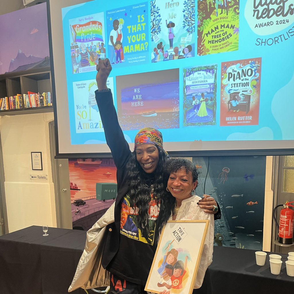 RPPS_Library's tweet image. Thank u @littlerebsprize @clpe1 for a rebel rousing, thought provoking ceremony last night! Huge congrats to Joanna! Great panel led by @rapclassroom with the shortlisted incl. @peachjamcloset @HelenRutterUK #HarryWoodgate #JenReid #YabaBadoe @elisaupsidedown @katerafiqstudio