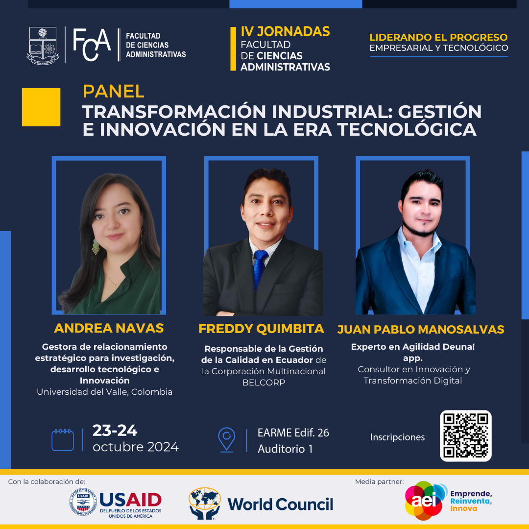 gestioncyt's tweet photo. La industria está cambiando y estos expertos te contarán cómo liderar la transformación tecnológica. 💡👩‍🔬👨‍💻 
Andrea Navas, Freddy Quimbita y Juan Pablo Manosalvas estarán en el panel "Transformación Industrial.
✨Regístrate ahora en el siguiente enlace: https://t.co/ipwriUpNWT https://t.co/U0d1zJQiIF