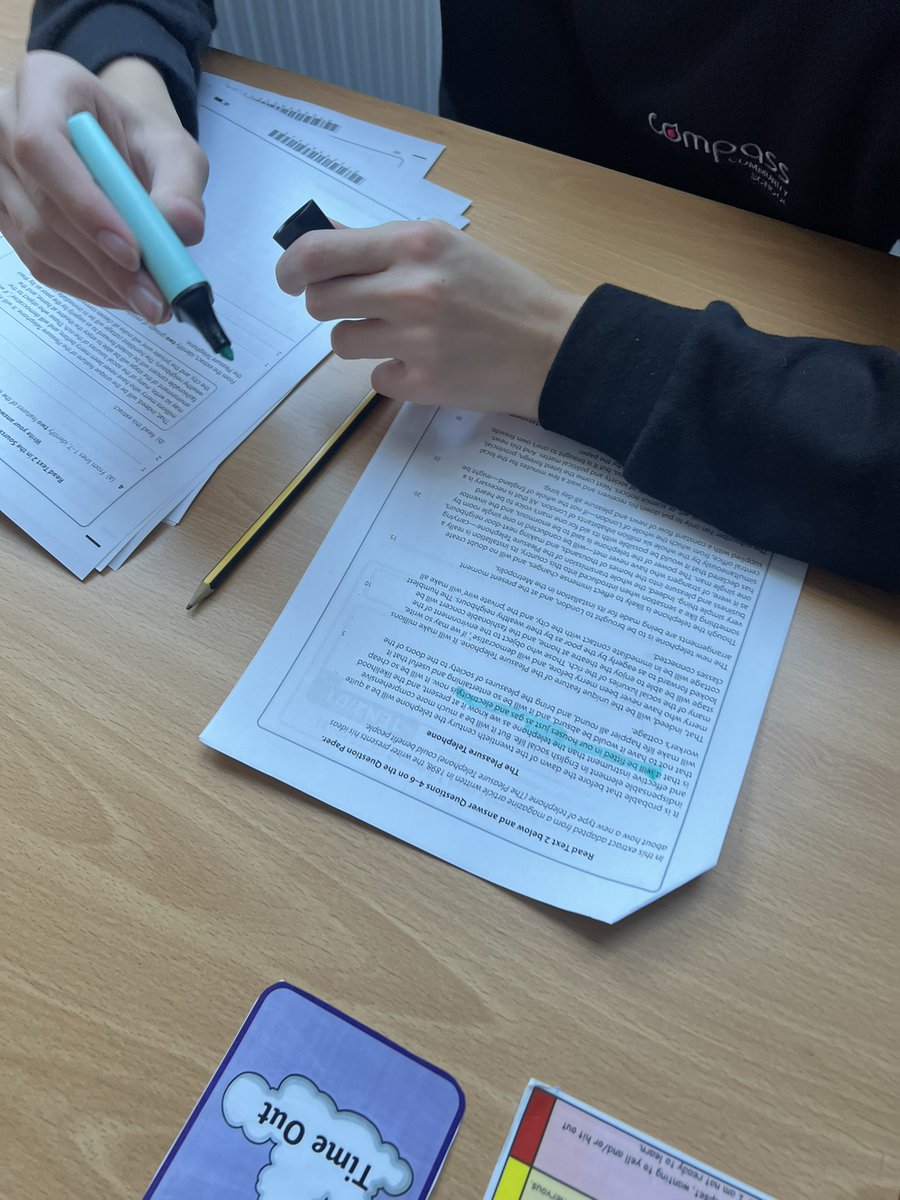 Check out our students working extremely hard in their English lesson/assessment earlier on this week, using their skills, highlighting key information to support their answers! Well done guys! 🌟