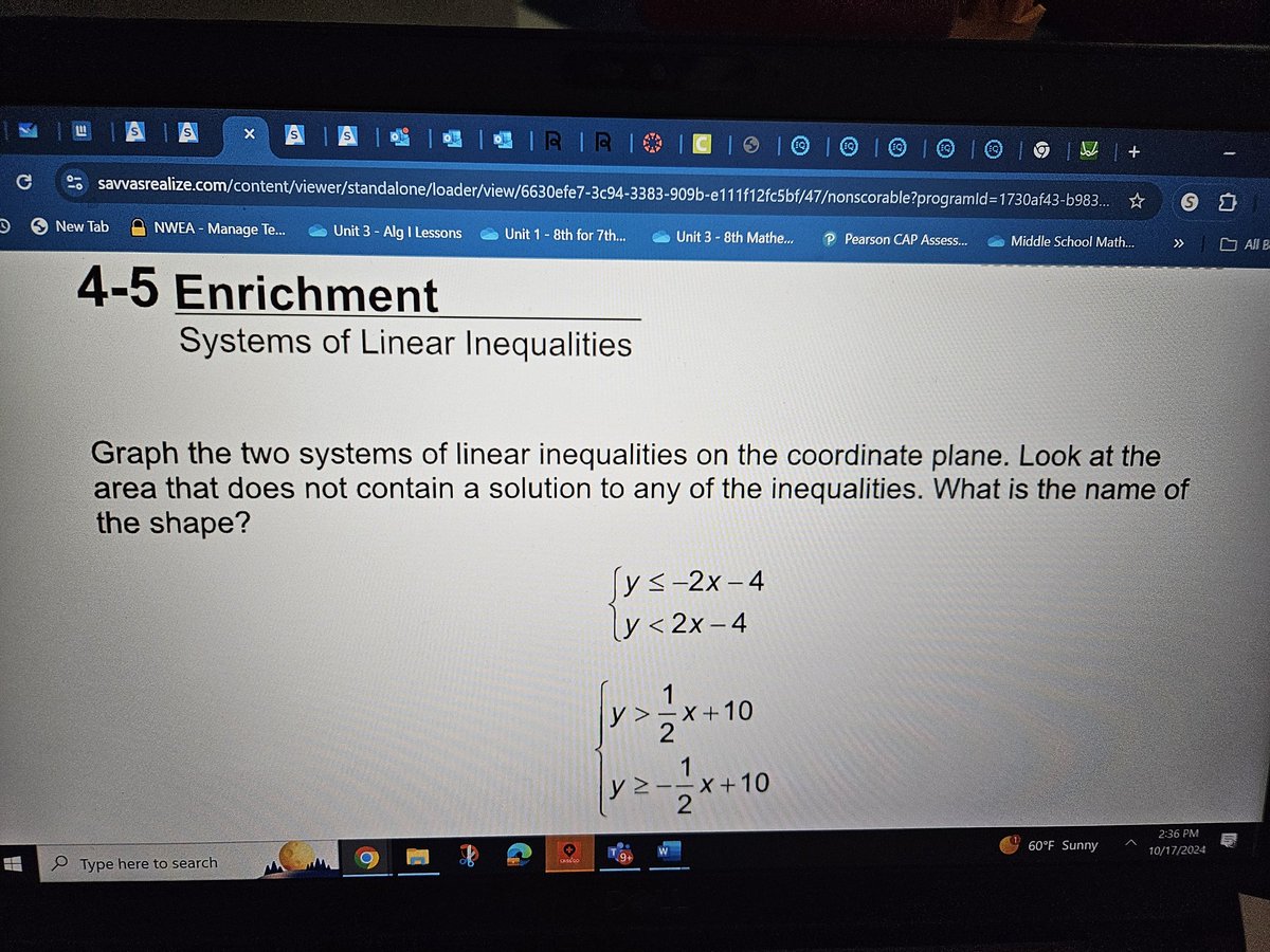 Algebra students loved this task!