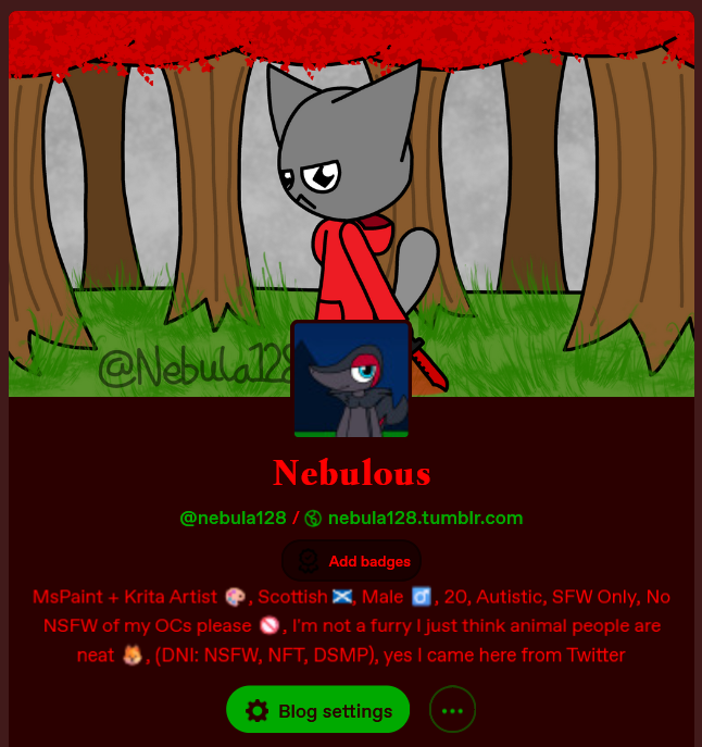 Nebula128's tweet photo. Everyone seems to be leaving Twitter again, so here's all my other socials (no links so this gets more views hopefully)

Bluesky, Tumblr, Newgrounds, Mastodon https://t.co/dNWJc3Dfh9