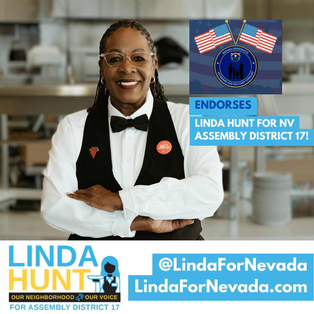 LindaForNevada's tweet photo. I am honored to receive the endorsement by @NV_Dem_Vets. Thank you for all you have done for our country! I will always stand with our veterans and military families! #AD17 #NVleg https://t.co/jA5fqhWXrm