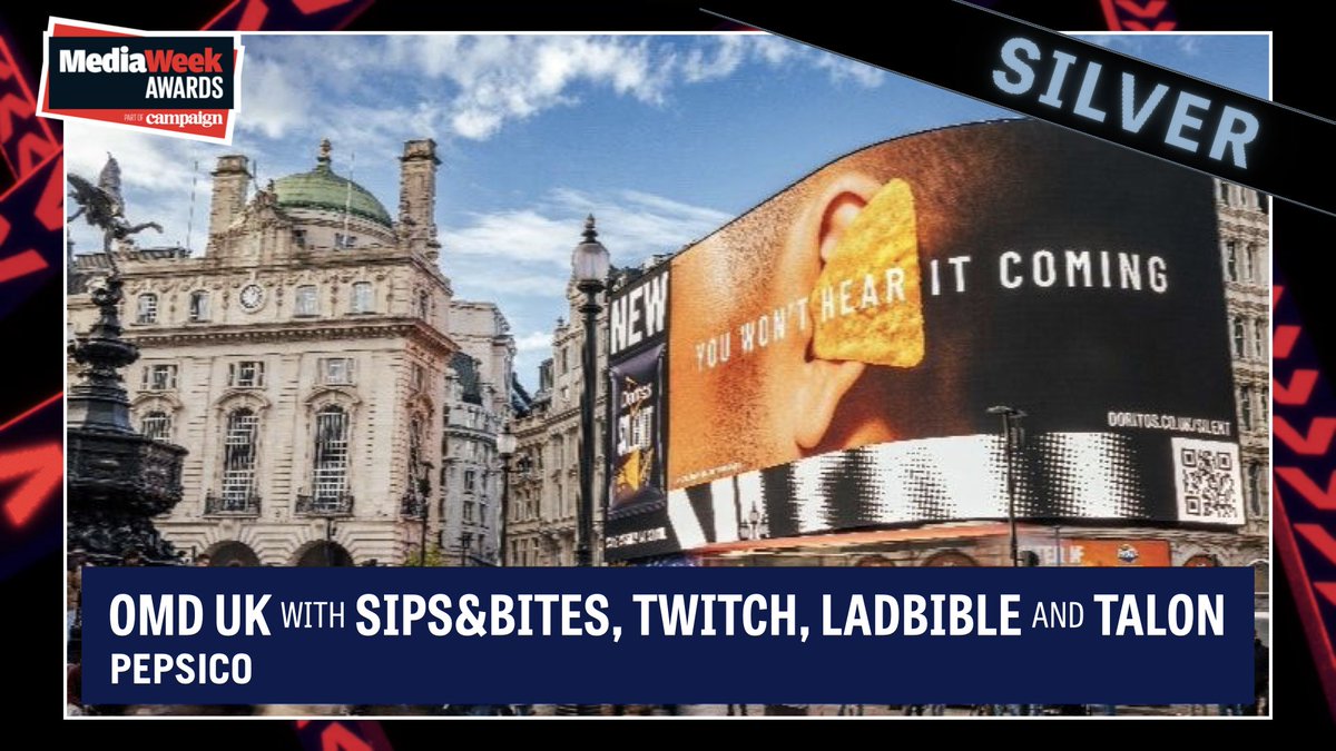 Media Week Awards (@mediaweekawards) on Twitter photo Congratulations to:
Silver: <a href="/OMD_UK/">OMD UK</a> with Sips&Bites , <a href="/Twitch/">Twitch</a> , <a href="/ladbible/">LADbible</a> , <a href="/TalonOOH/">Talon</a> / <a href="/PepsiCo/">PepsiCo</a>
Bronze: <a href="/MedialabGroup/">Medialab Group</a> , <a href="/nca_ldn/">New Commercial Arts.</a> / <a href="/alzheimerssoc/">Alzheimer's Society</a>
For being awarded silver and bronze in the #MediaWeekAwards Media Creativity- Launch category
<a href="/Campaignmag/">Campaign</a> Congratulations to:
Silver: <a href="/OMD_UK/">OMD UK</a> with Sips&Bites , <a href="/Twitch/">Twitch</a> , <a href="/ladbible/">LADbible</a> , <a href="/TalonOOH/">Talon</a> / <a href="/PepsiCo/">PepsiCo</a>
Bronze: <a href="/MedialabGroup/">Medialab Group</a> , <a href="/nca_ldn/">New Commercial Arts.</a> / <a href="/alzheimerssoc/">Alzheimer's Society</a>
For being awarded silver and bronze in the #MediaWeekAwards Media Creativity- Launch category
<a href="/Campaignmag/">Campaign</a>