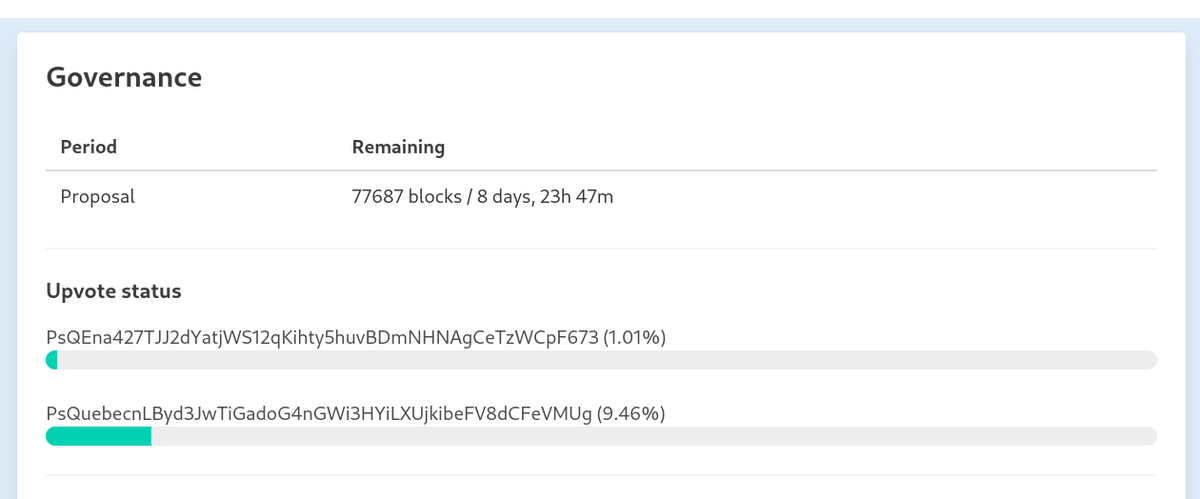 #quebec or #qena?

Vote for <a href="/tezos/">Tezos</a> next protocol proposal with tezocracy.xyz