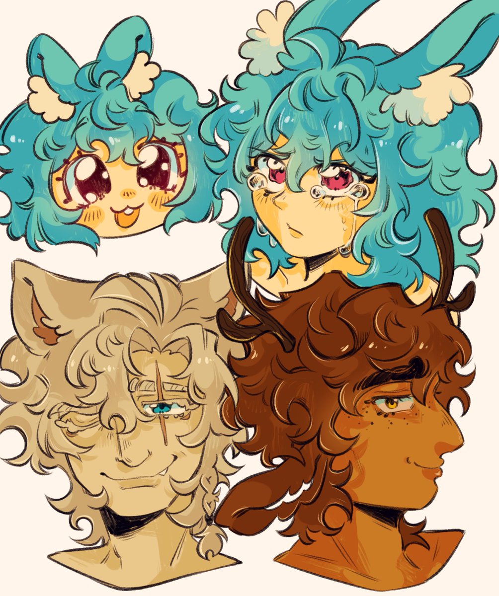 punnchi_030's tweet photo. [oc] love my trio fr🐇🐺🦌🌷🪻🌻 #oc https://t.co/ig5prKOHI0