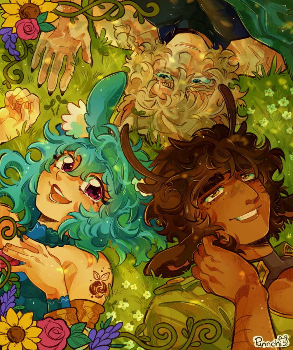 punnchi_030's tweet photo. [oc] love my trio fr🐇🐺🦌🌷🪻🌻 #oc https://t.co/ig5prKOHI0