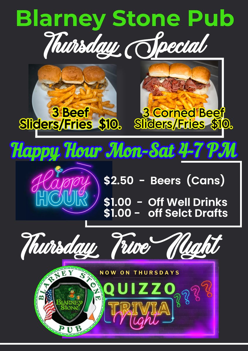 BlarneyStonePub's tweet photo. https://t.co/fG9bg1Hhy0