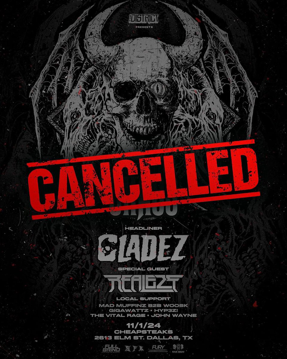 Sorry to say that we’re cancelling our controlled Chaos event for 11/1 ❌❌❌

Refunds have already been sent out 🖤🖤