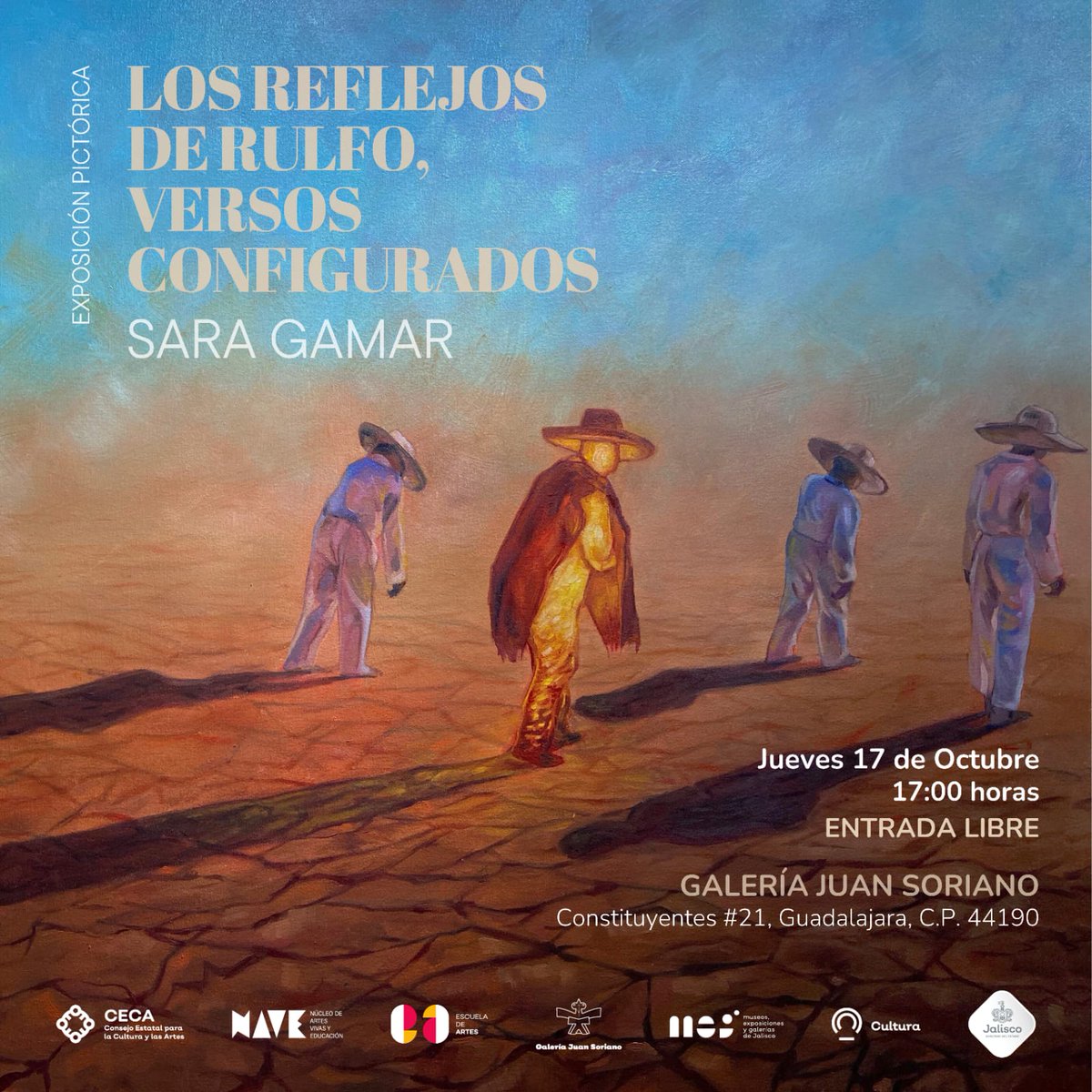 ceca_jal's tweet photo. Seguidores de Juan Rulfo, hoy presentamos en la Galería Juan Soriano, versos configurados de Sara Gamar. https://t.co/nXooZCDE5Y