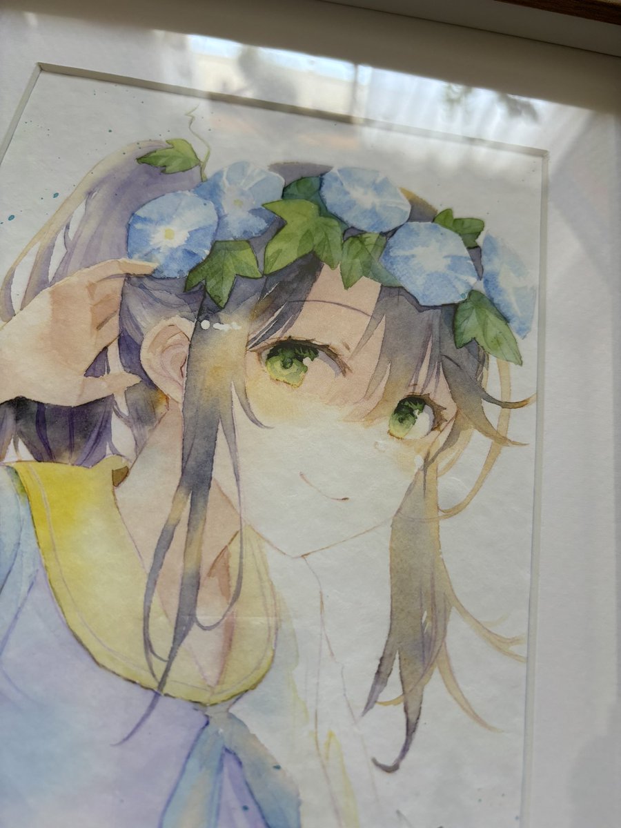 「よーし、気合い入った!朝活生活に戻ろうBOOTHに複製画を何点か簡易額装したのを」|成瀬ちさとのイラスト