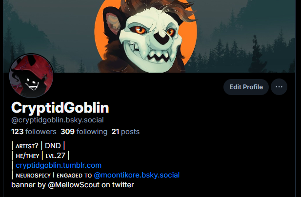 CryptidGoblins's tweet photo. Soon as I start posting again twitter is making the AI change 
so Ill be posting updates here but I will be posting  future art on the butterfly app as well as tumblr I might clean up previous posts here at some point https://t.co/sRCY1myApz